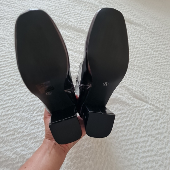 TINSTREE Women Mid Heel Booties Ankle Metalic Gray Sz 8 - Picture 10 of 16